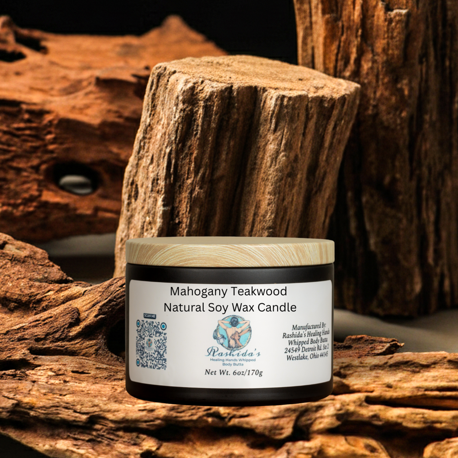 Mahogany Teakwood 6oz Soy Wax Candle