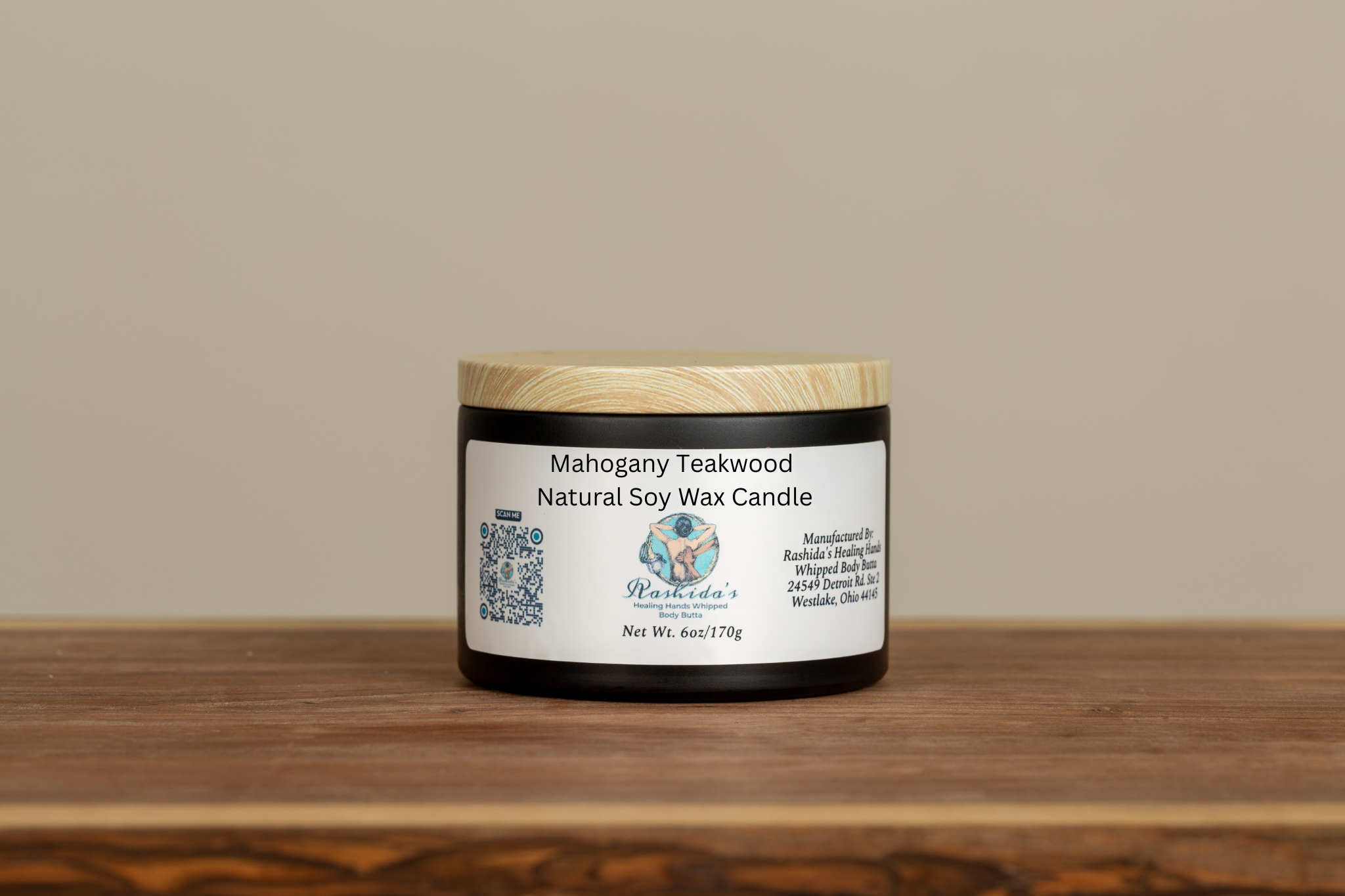 Mahogany Teakwood 6oz Soy Wax Candle
