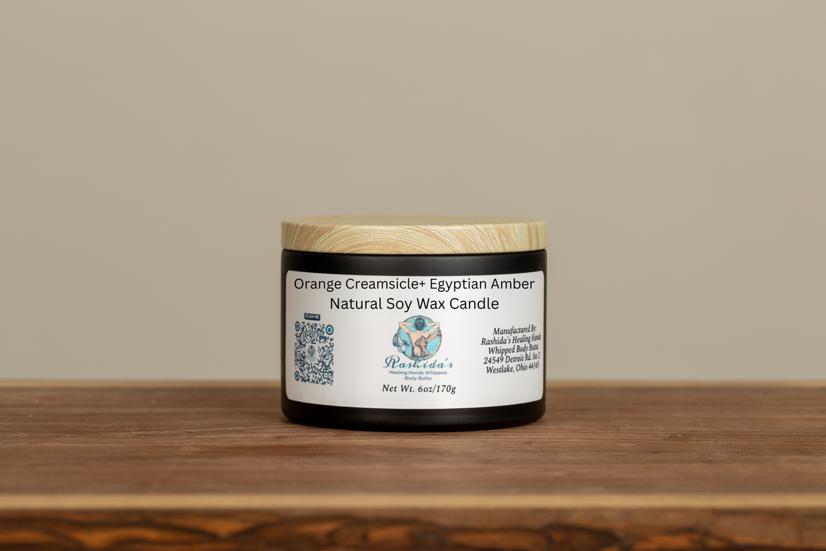 Orange Creamsicle + Egyptian Amber 6oz Soy Wax Candle