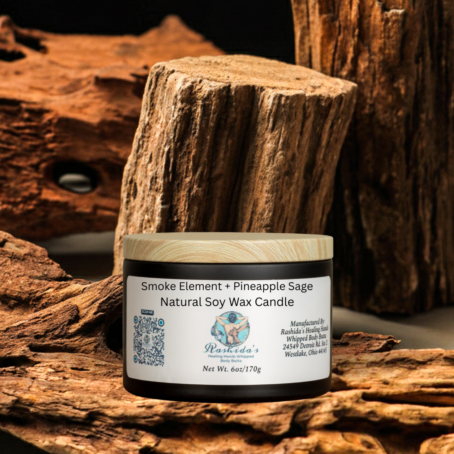 Smoke Element+ Pineapple Sage 6oz Soy Wax Candle