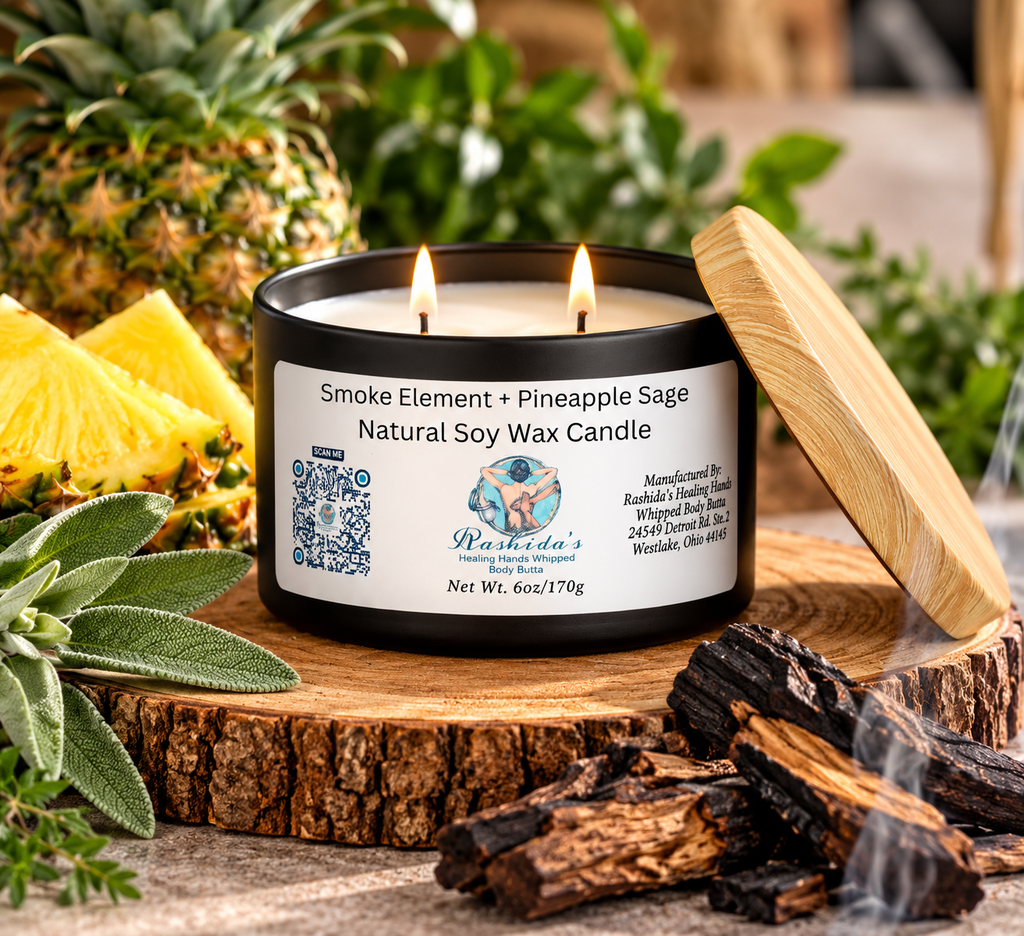 Smoke Element+ Pineapple Sage 6oz Soy Wax Candle