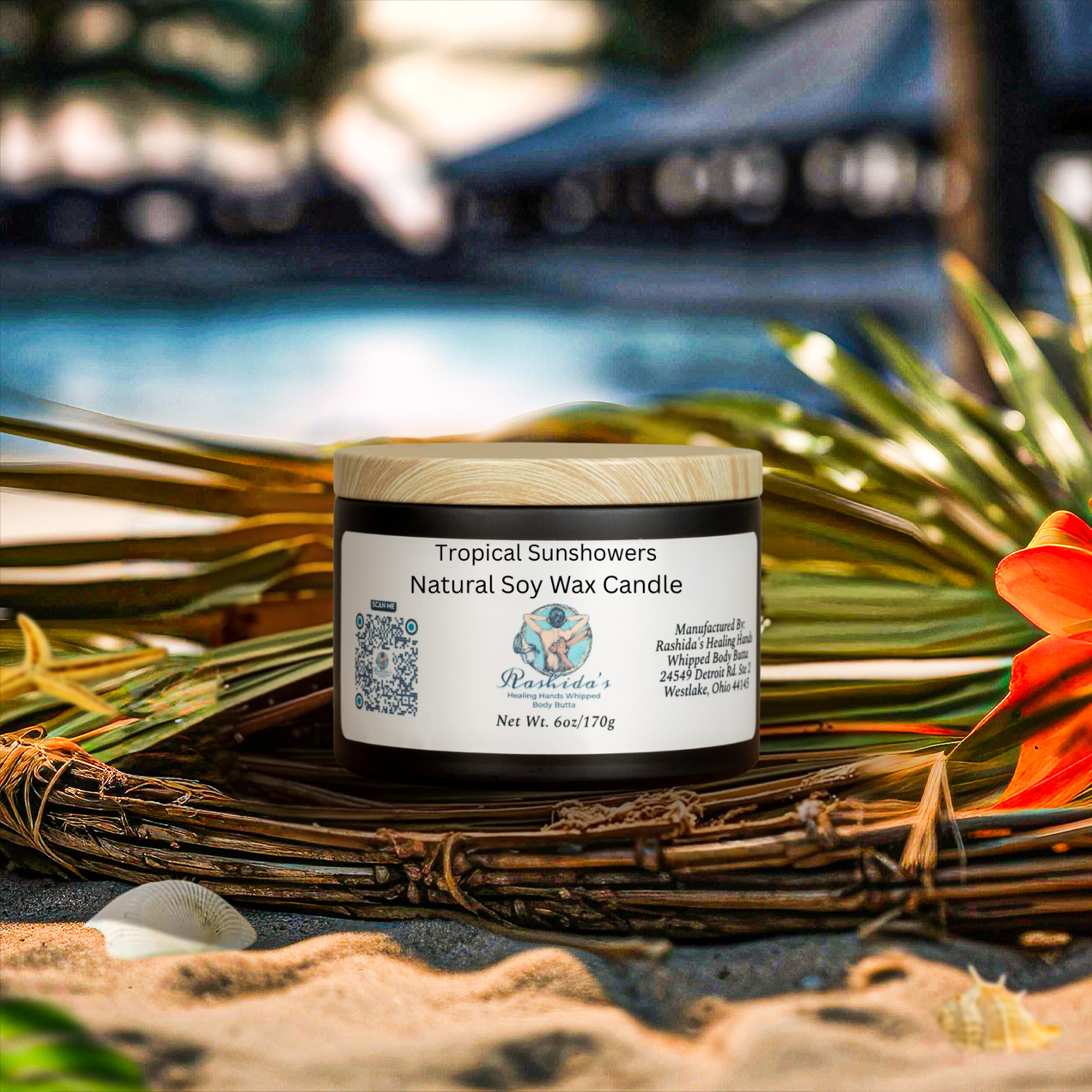Tropical Sunshowers 6oz Soy Wax Candle