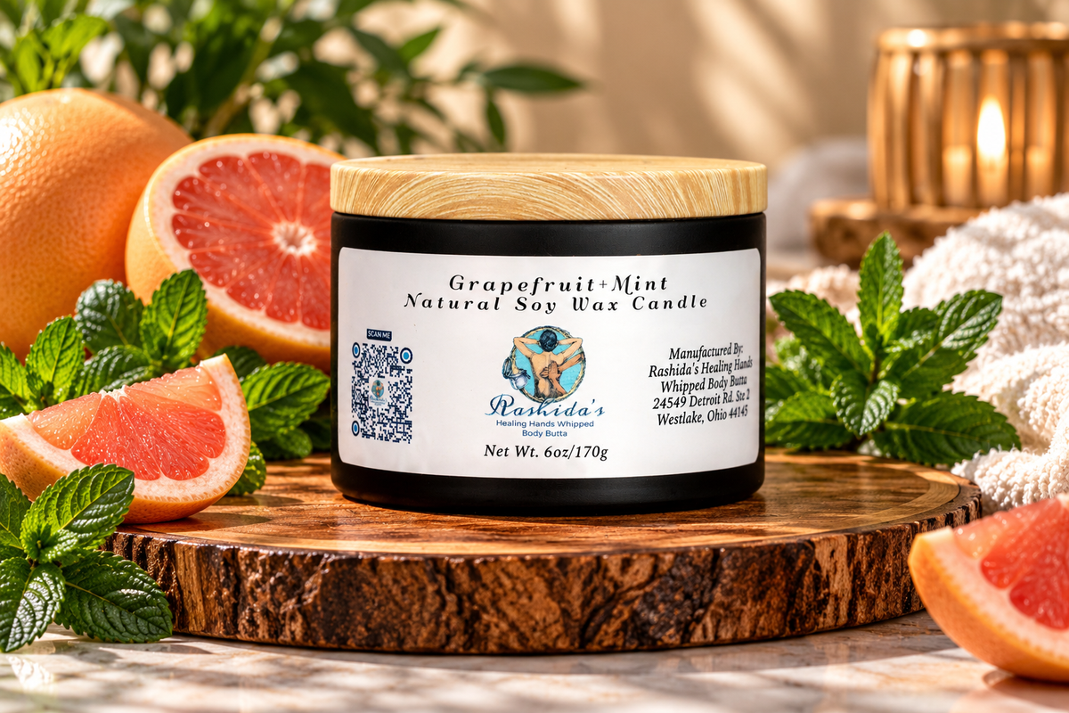 Grapefruit + Mint 6oz Soy Candle