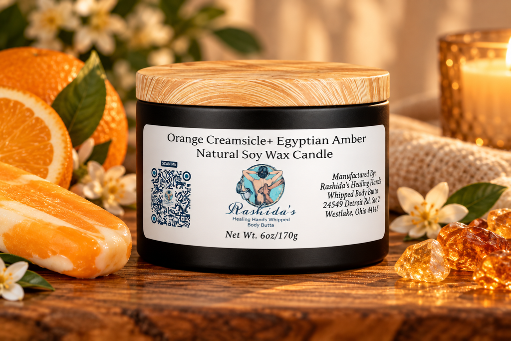 Orange Creamsicle + Egyptian Amber 6oz Soy Wax Candle